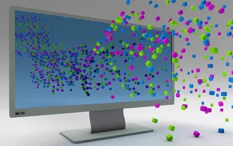 3D TV concept Stock Illustration