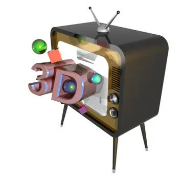 3d tv Stock Illustration