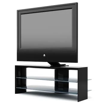 3d tv set, studio render Stock Illustration