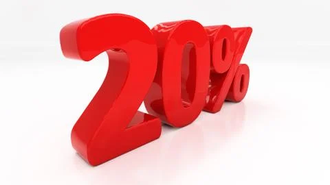 3d twenty percent Stock Illustration