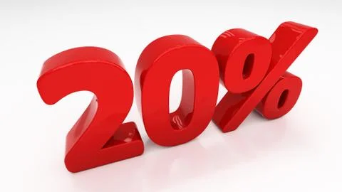 3d twenty percent Stock Illustration