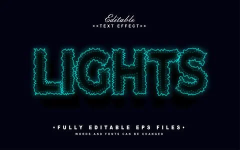 3d twirl lights text effect Stock Illustration