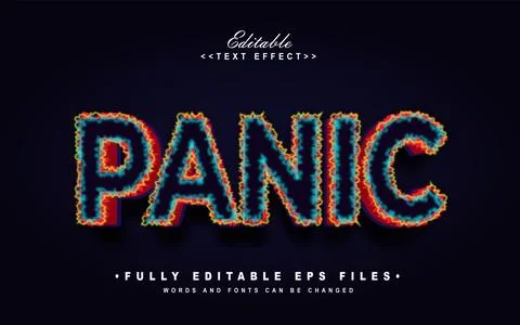 3d twirl panic text effect Stock Illustration