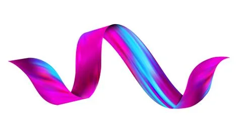 3d twisted colorful flow liquid shape isolated on white background. Acrylic p Stock Illustration