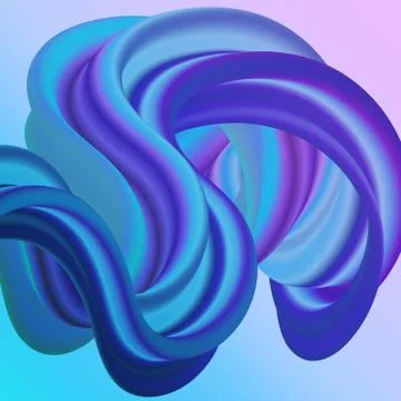 3D Twisted Curved Wave. Stock Illustration