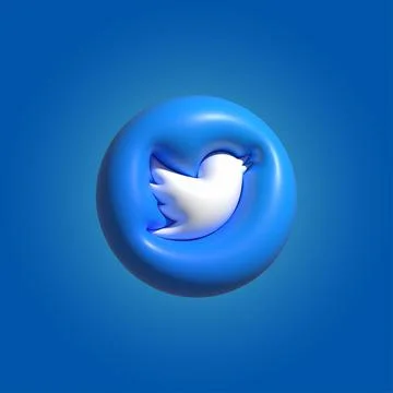 3D Twitter Icons - Editable vector eps Stock Illustration