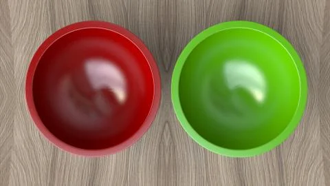 3d two empty salad bowl 스톡 일러스트