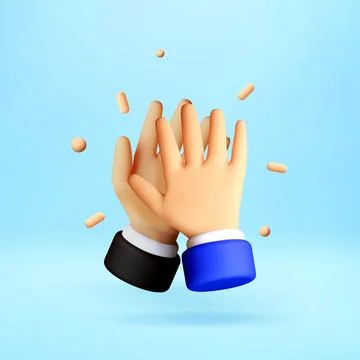 3D Two hands giving a high five. Stockillustratie