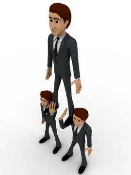 3d two man support another man to stand up concept Stock Illustration