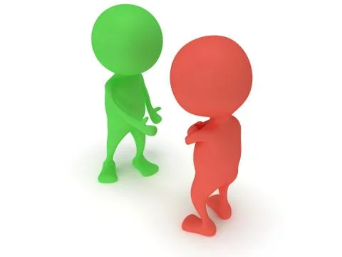 3d two people do not shake hands. Stock-Illustration