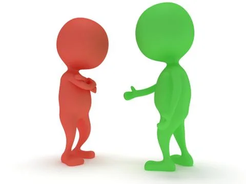 3d two people do not shake hands. Stock Illustration