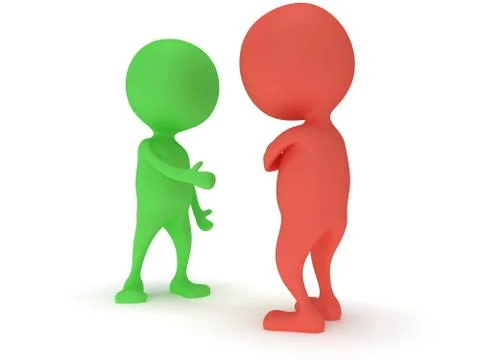 3d two people do not shake hands. Stock Illustration