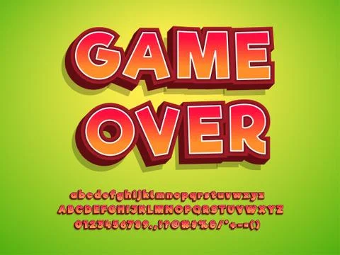 3d typeface game logo tittle text effect 스톡 일러스트