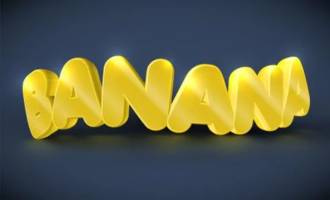 3D typography - banana, vector Stock Illustration