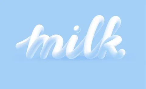 3D typography milk Stock Illustration