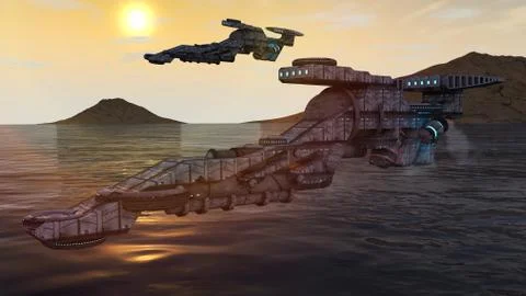 3D ufo concept Stock Illustration