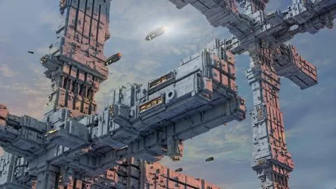 3D ufo concept Stock Illustration