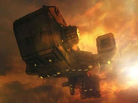 3D ufo concept Stock Illustration