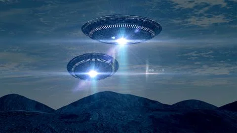 3d UFO Illustrazione stock