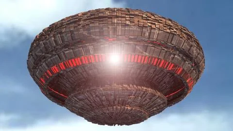 3d UFO Illustrazione stock