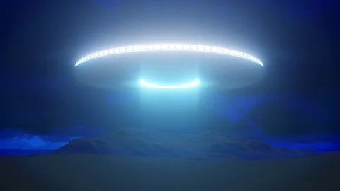 3D Ufo over nature Stock Footage 70989014