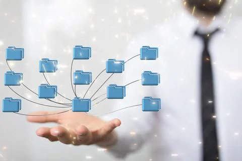 3d Ui of Cloud Computing Technology Internet Storage Network Concept in a busine 스톡 사진