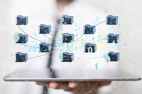3d Ui of Cloud Computing Technology Internet Storage Network Concept in a busine 写真素材