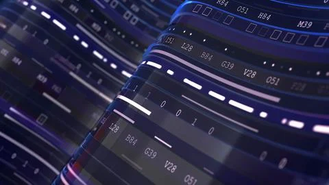 3D UI HUD technological background. Data transfer lines 2GFX 3D.User Interface Stock Illustration