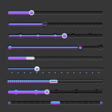 3D UI Switch Slider Bar Infographic Set Collection, Elegant Volume control .. Stock Illustration