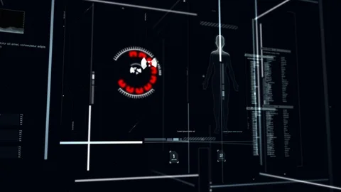 3D UI User Interface Dark blue background 002 Stock Footage 86064191