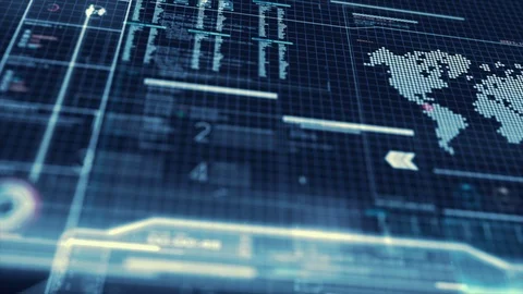 3D UI User Interface Dark blue background 010 Stock Footage 104755193