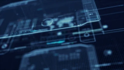 3D UI User Interface Dark blue backgroun... | Stock Video | Pond5