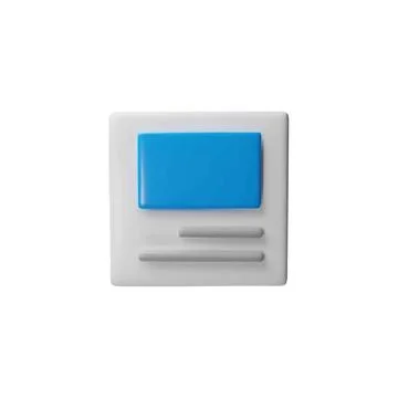 3D ui, ux user software interface vector design, rectangle block template Stock Illustration