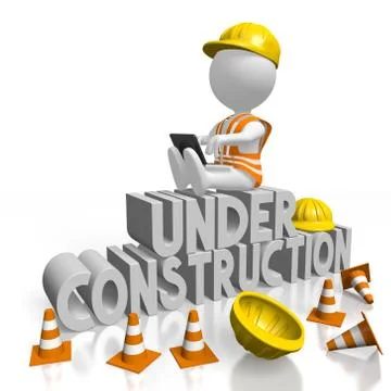 3D under construction concept Stock Illustration