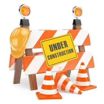 3D Under construction fence Stock Illustration