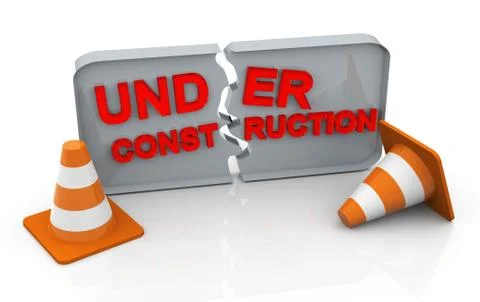 3d under construction 스톡 일러스트