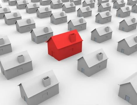 3d unique house Stock Illustration