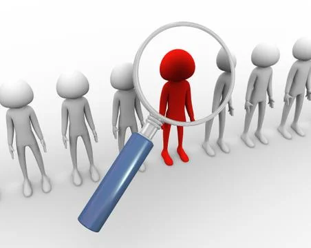 3d unique person focused Stock Illustration