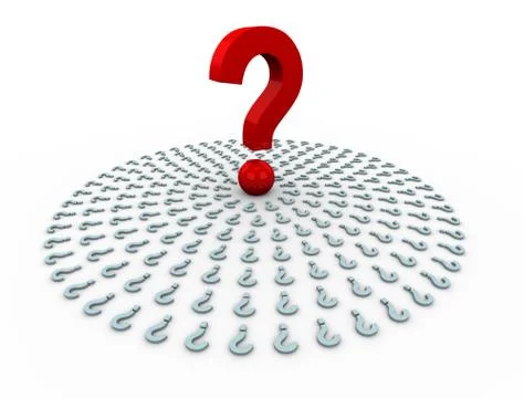 3d unqiue question mark Stock Illustration