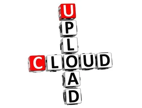 3d upload cloud crossword Stockillustratie