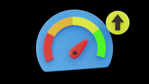 3D Upload Speed Gauge Icon Animation | Alpha Channel Stock Footage 311601673