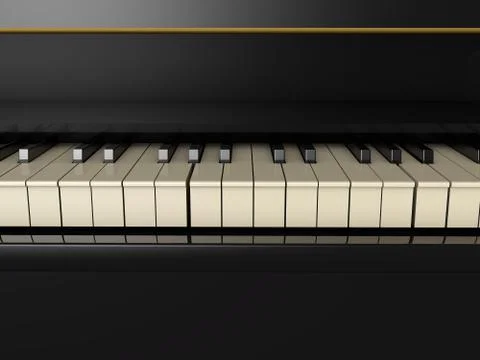 3D Upright Piano Stock Illustration