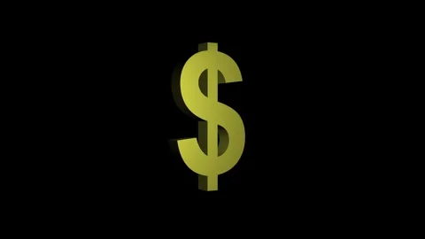3d US Dollar icon rendering animation rotating on black background Stock Footage 321299196