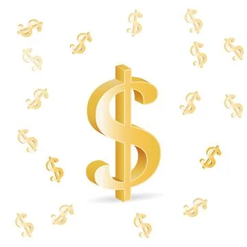3D U.S. dollar sign Stock Illustration
