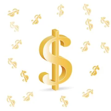 3D U.S. dollar sign Stock Illustration