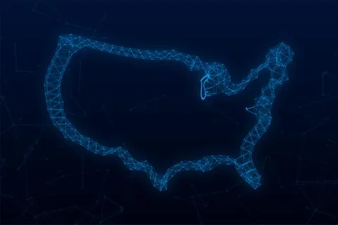 3d USA map plexus for concept design. Vector stock illustration Stock Illustration