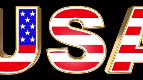 3D USA text scrolling horizontally - green background and separate alpha ch.. 스톡 동영상 305534127