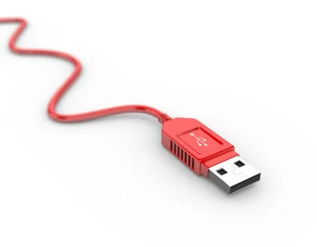 3d usb connector interface wire Stock Illustration
