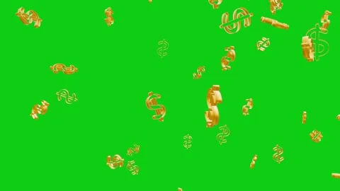 3D USD Dollar Symbol falling Animation. Video stock 336620413