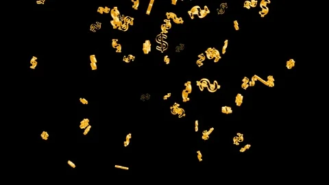 3D USD Dollar Symbol falling Animation. Stockbeeldmateriaal 336620494
